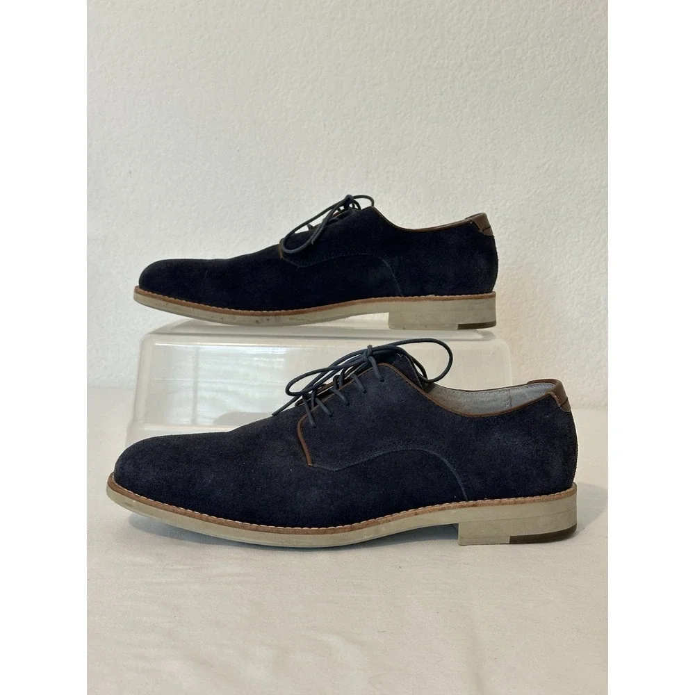 Johnston & Murphy Barlow Blue Suede Shoes Oxfords Flex System‎ Mens 10 M